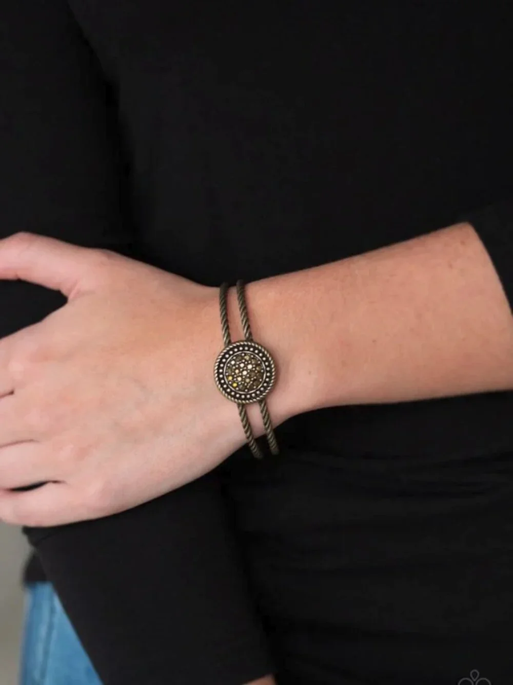Paparazzi Jewelry Accessories - Definitely Dazzling - Brass Bracelet - Vintage